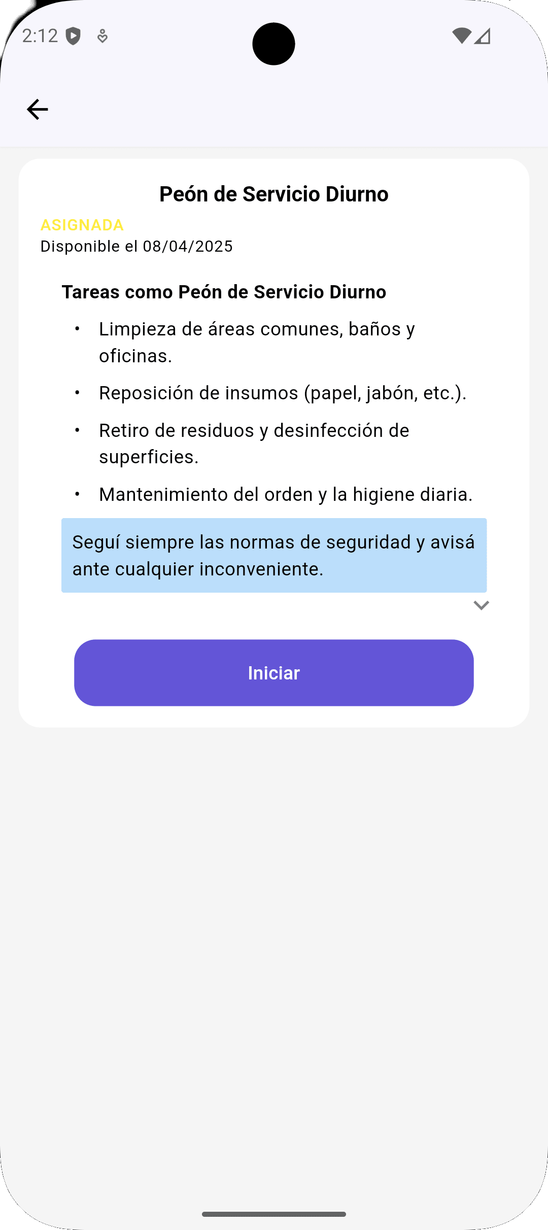 Descripcion de la tarea