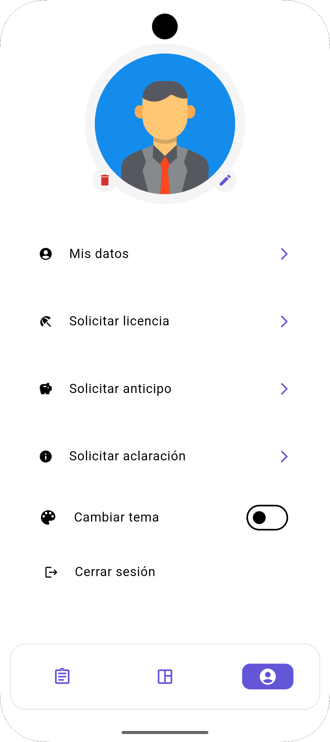 Solicitudes del empleado